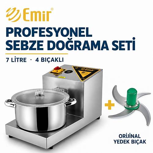 EM�R PROFESYONEL SEBZE DO�RAMA SET� 7 L�TRE 4 BI�AKLI | SO�AN DO�RAMA VE LAHMACUN ��� HAZIRLAMA MAK�NES� + OR�J�NAL YEDEK BI�AK