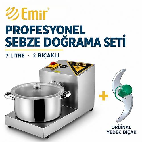 EM�R PROFESYONEL SEBZE DO�RAMA SET� 7 L�TRE 2 BI�AKLI | SO�AN DO�RAMA VE LAHMACUN ��� HAZIRLAMA MAK�NES� + OR�J�NAL YEDEK BI�AK