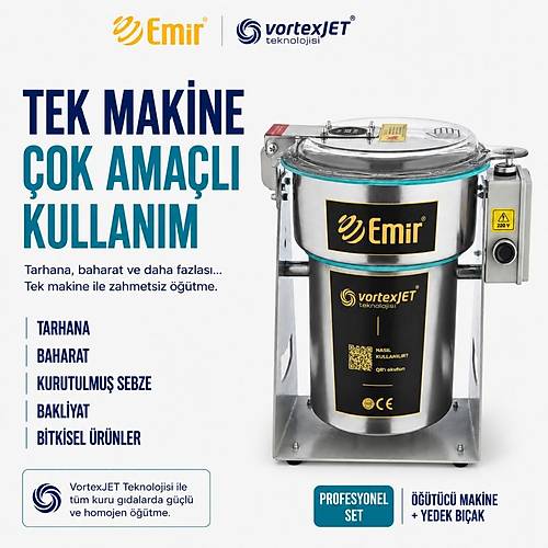 EM�R VORTEXJET TARHANA ���T�C� | ELEKTR�KL� KURU GIDA DE��RMEN MAK�NES� 1500 GR 28.000 DEV�R � PROFESYONEL TARHANA SET� (OR�J�NAL YEDEK BI�AK DAH�L)