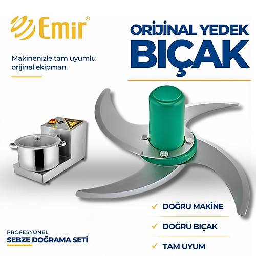EM�R PROFESYONEL SEBZE DO�RAMA SET� 13 L�TRE 4 BI�AKLI | SO�AN DO�RAMA LAHMACUN ��� HAZIRLAMA MAK�NES� + OR�J�NAL 4'L� YEDEK BI�AK