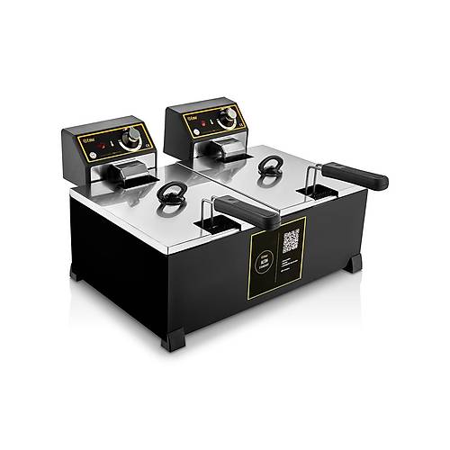 Emir Black Gold Seri 5+5 Litre End�striyel Frit�z � Piano Black � Profesyonel Kullan�m