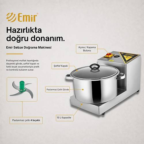 Emir 4 B��akl� Humus Yapma Makines� Humus Haz�rlama Makinesi 13 litre