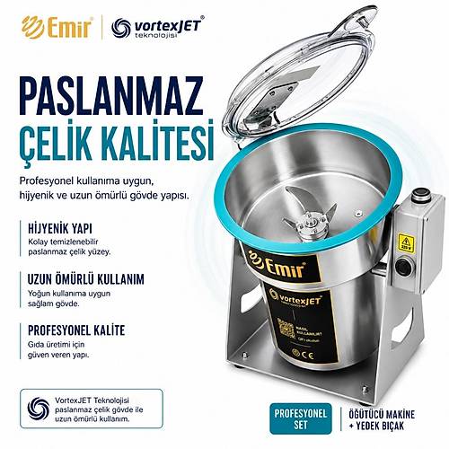 EM�R VORTEXJET TARHANA ���T�C� | ELEKTR�KL� KURU GIDA DE��RMEN MAK�NES� 1500 GR 28.000 DEV�R � PROFESYONEL TARHANA SET� (OR�J�NAL YEDEK BI�AK DAH�L)