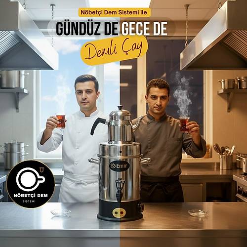 Elektrikli �ay Makinesi �ay Kazan� 60 Bardak | Emir N�bet�i Dem Sistemli �ay Otomat�