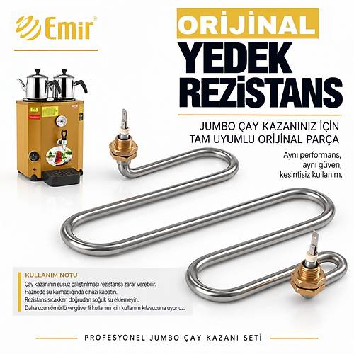 EM�R PROFESYONEL JUMBO �AY KAZANI SET� 23 LT 2 DEML�KL� + OR�J�NAL YEDEK REZ�STANS � SARI