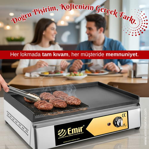 Emirmakine Dkm Izgara Elektrikli 70 Cm Kfte Hamburger Piirme