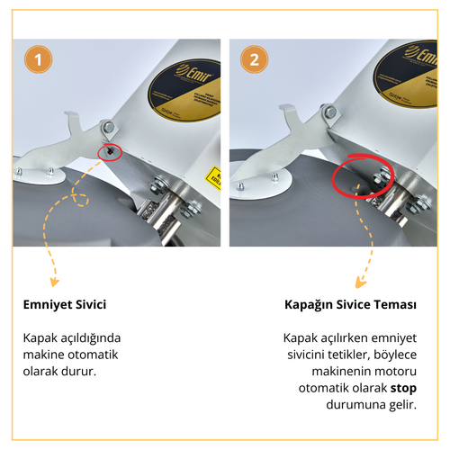 Emir 10 kg Hamur Yo�urma Makinesi � Ev Tipi Profesyonel Ekmek ve Pizza Yo�urma Robotu, G�venlik Kapakl�, �ocuk Dostu Tasar�m