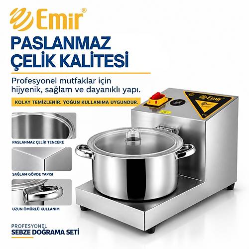 EM�R PROFESYONEL SEBZE DO�RAMA SET� 7 L�TRE 4 BI�AKLI | SO�AN DO�RAMA VE LAHMACUN ��� HAZIRLAMA MAK�NES� + OR�J�NAL YEDEK BI�AK