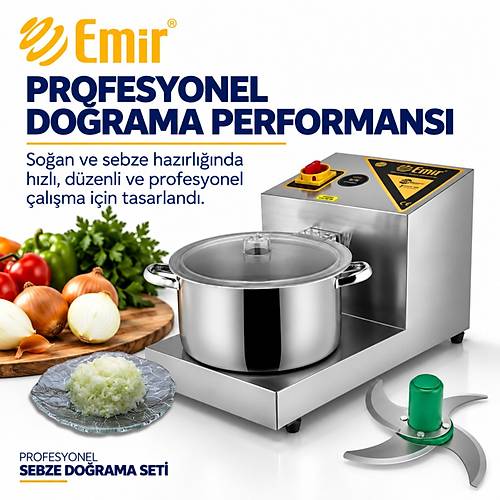 EM�R PROFESYONEL SEBZE DO�RAMA SET� 7 L�TRE 4 BI�AKLI | SO�AN DO�RAMA VE LAHMACUN ��� HAZIRLAMA MAK�NES� + OR�J�NAL YEDEK BI�AK