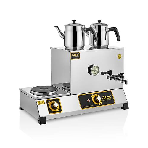 Emir �ay Kazan� �ki Demlikli Elektrikli �ay Oca�� Kazan� Pleytli 23 L.