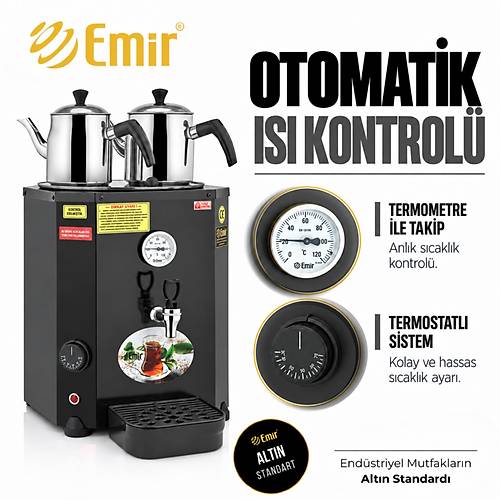 EM�R PROFESYONEL JUMBO �AY KAZANI SET� 23 LT 2 DEML�KL� + OR�J�NAL YEDEK REZ�STANS � S�YAH
