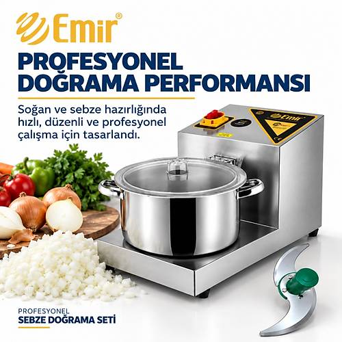 EM�R PROFESYONEL SEBZE DO�RAMA SET� 7 L�TRE 2 BI�AKLI | SO�AN DO�RAMA VE LAHMACUN ��� HAZIRLAMA MAK�NES� + OR�J�NAL YEDEK BI�AK