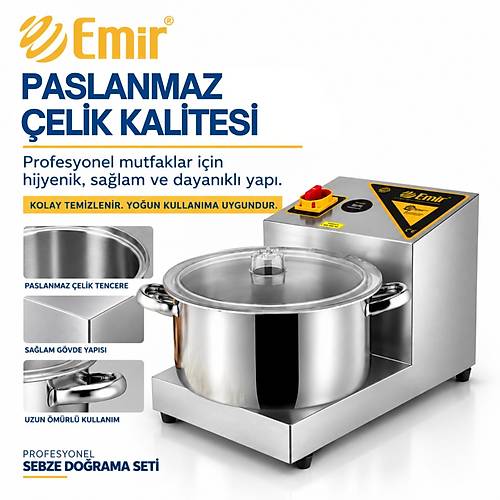 EM�R PROFESYONEL SEBZE DO�RAMA SET� 13 L�TRE 4 BI�AKLI | SO�AN DO�RAMA LAHMACUN ��� HAZIRLAMA MAK�NES� + OR�J�NAL 4'L� YEDEK BI�AK