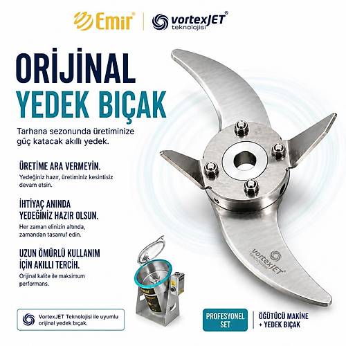 EM�R VORTEXJET TARHANA ���T�C� | ELEKTR�KL� KURU GIDA DE��RMEN MAK�NES� 1500 GR 28.000 DEV�R � PROFESYONEL TARHANA SET� (OR�J�NAL YEDEK BI�AK DAH�L)