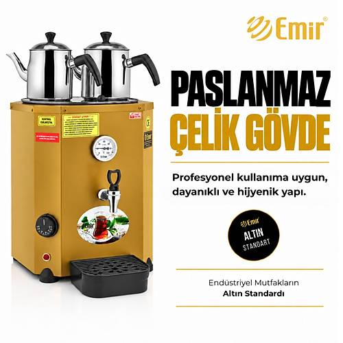 EM�R PROFESYONEL JUMBO �AY KAZANI SET� 23 LT 2 DEML�KL� + OR�J�NAL YEDEK REZ�STANS � SARI