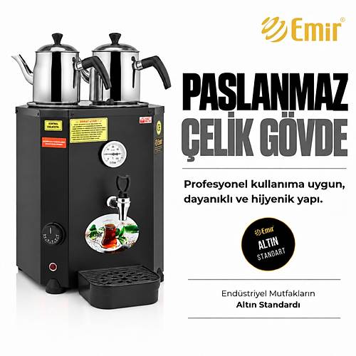 EM�R PROFESYONEL JUMBO �AY KAZANI SET� 23 LT 2 DEML�KL� + OR�J�NAL YEDEK REZ�STANS � S�YAH
