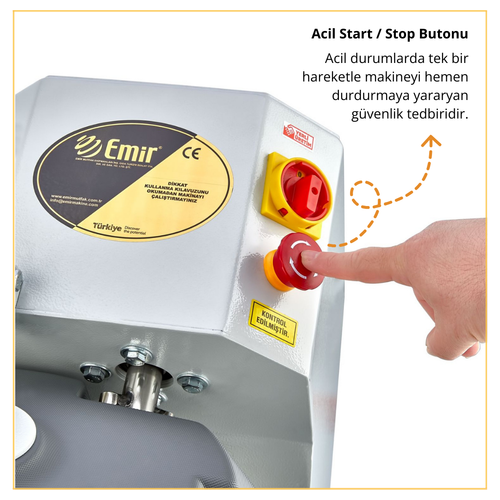 Emir 10 kg Hamur Yo�urma Makinesi � Ev Tipi Profesyonel Ekmek ve Pizza Yo�urma Robotu, G�venlik Kapakl�, �ocuk Dostu Tasar�m