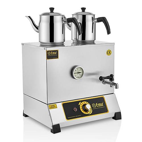 Emir �ay Kazan� �ift Demlikli Elektrikli �ay Oca�� Kazan� Pleytsiz 23 L.