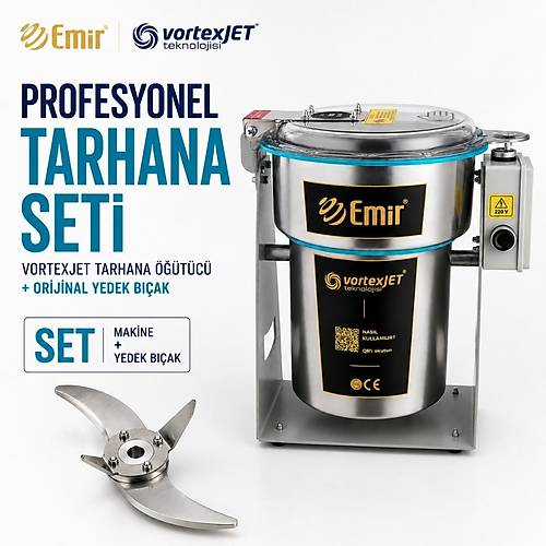 EM�R VORTEXJET TARHANA ���T�C� | ELEKTR�KL� KURU GIDA DE��RMEN MAK�NES� 1500 GR 28.000 DEV�R � PROFESYONEL TARHANA SET� (OR�J�NAL YEDEK BI�AK DAH�L)