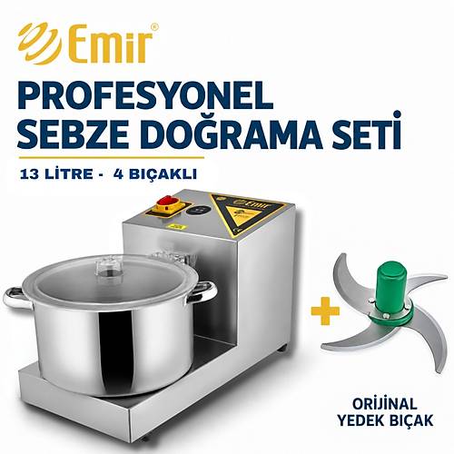 EM�R PROFESYONEL SEBZE DO�RAMA SET� 13 L�TRE 4 BI�AKLI | SO�AN DO�RAMA LAHMACUN ��� HAZIRLAMA MAK�NES� + OR�J�NAL 4'L� YEDEK BI�AK