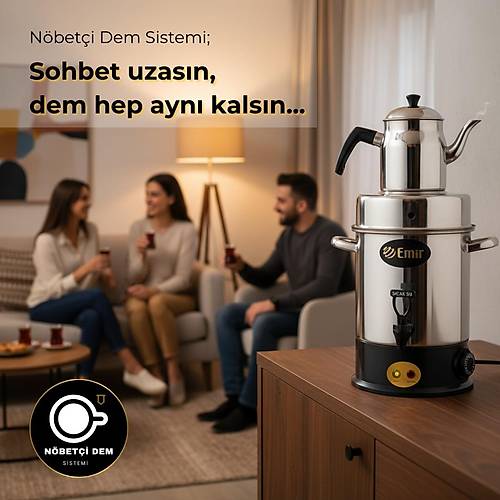 Elektrikli �ay Makinesi �ay Kazan� 80 Bardak | Emir N�bet�i Dem Sistemli �ay Otomat�