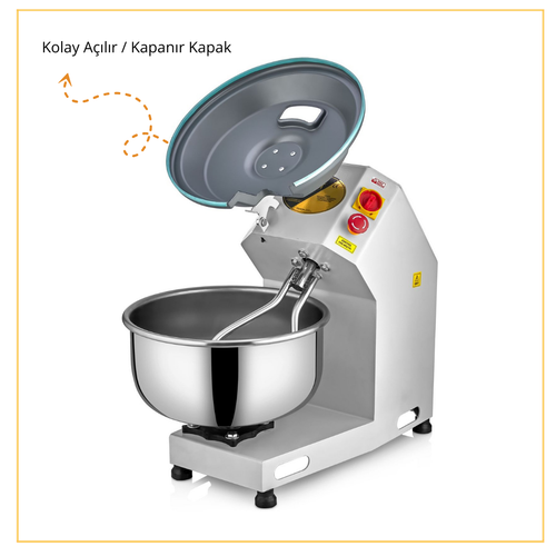 Emir 10 kg Hamur Yo�urma Makinesi � Ev Tipi Profesyonel Ekmek ve Pizza Yo�urma Robotu, G�venlik Kapakl�, �ocuk Dostu Tasar�m