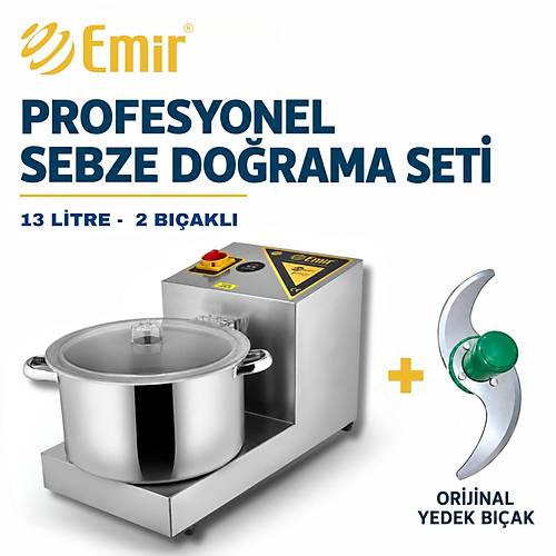 EM�R PROFESYONEL SEBZE DO�RAMA SET� 13 L�TRE 2 BI�AKLI | B�Y�K BOY SO�AN DO�RAMA MAK�NES� + OR�J�NAL 2'L� YEDEK BI�AK