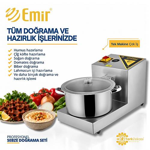 EM�R PROFESYONEL SEBZE DO�RAMA SET� 7 L�TRE 4 BI�AKLI | SO�AN DO�RAMA VE LAHMACUN ��� HAZIRLAMA MAK�NES� + OR�J�NAL YEDEK BI�AK