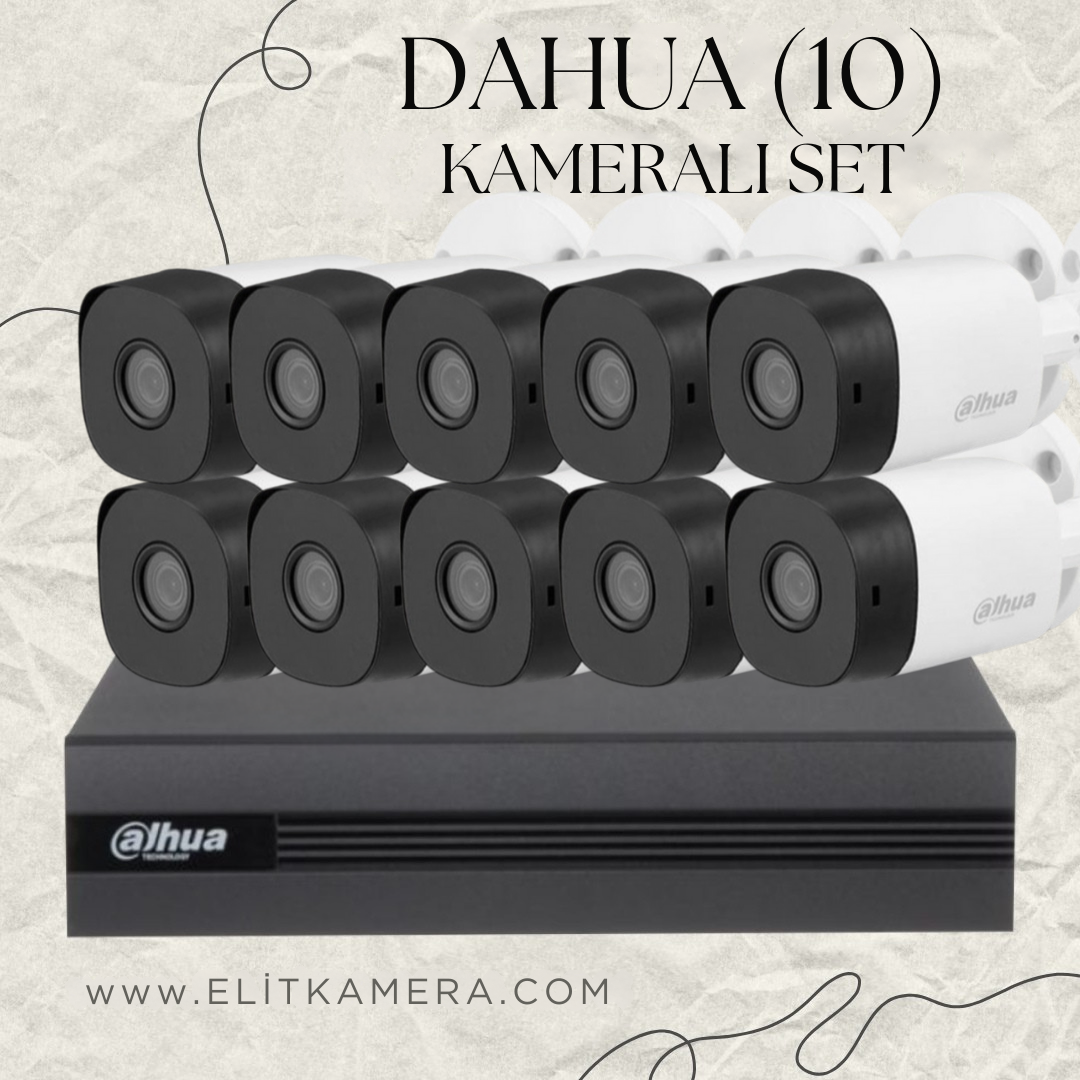 DAHUA  10 Kameralı Full Paket Güvenlik Seti Sistemi