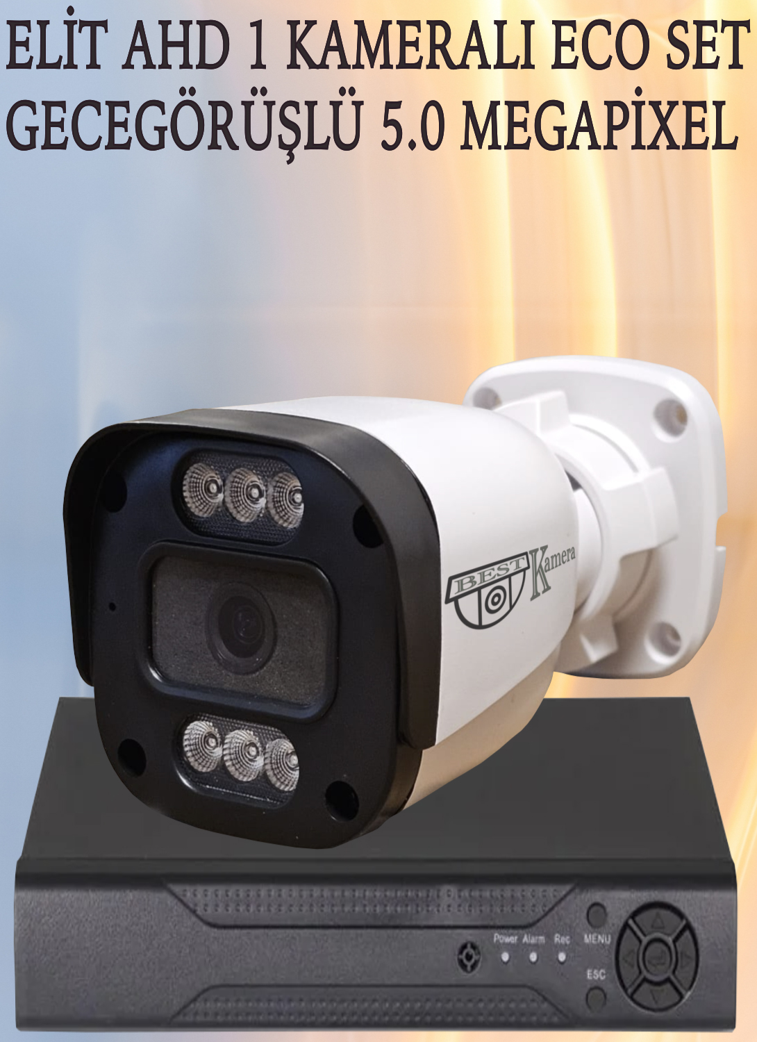 Elit (1) Kameralı Eco Set 5 Mega Piksel Sony Lensli Full HD Gece Görüşlü Güvenlik Kamerası Sistemi