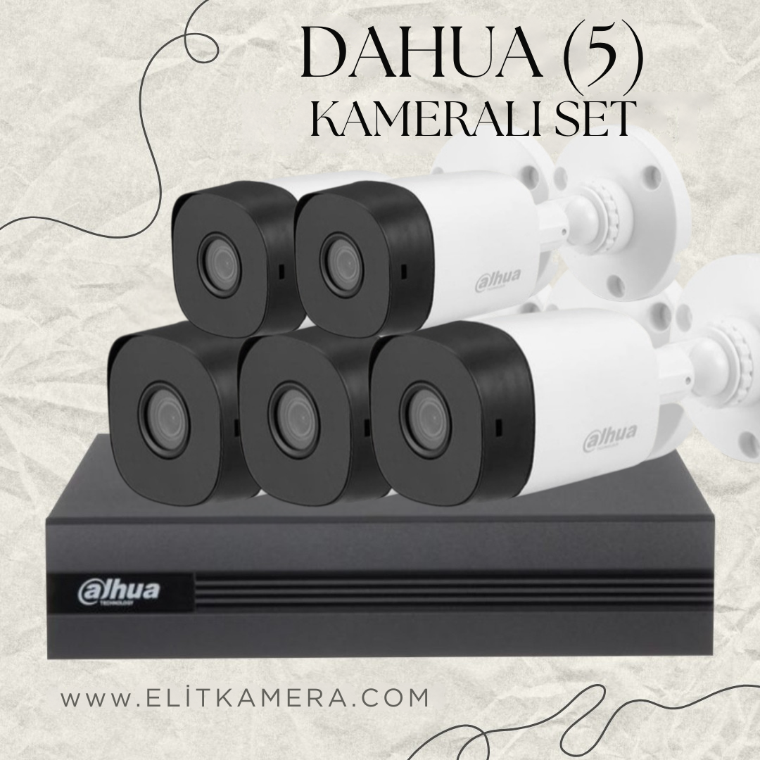 DAHUA  5 Kameralı Full Paket Güvenlik Seti Sistemi