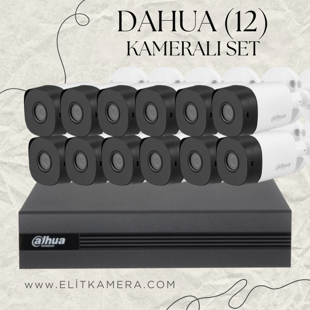 DAHUA 12 Kameralı Full Paket Güvenlik Seti Sistemi