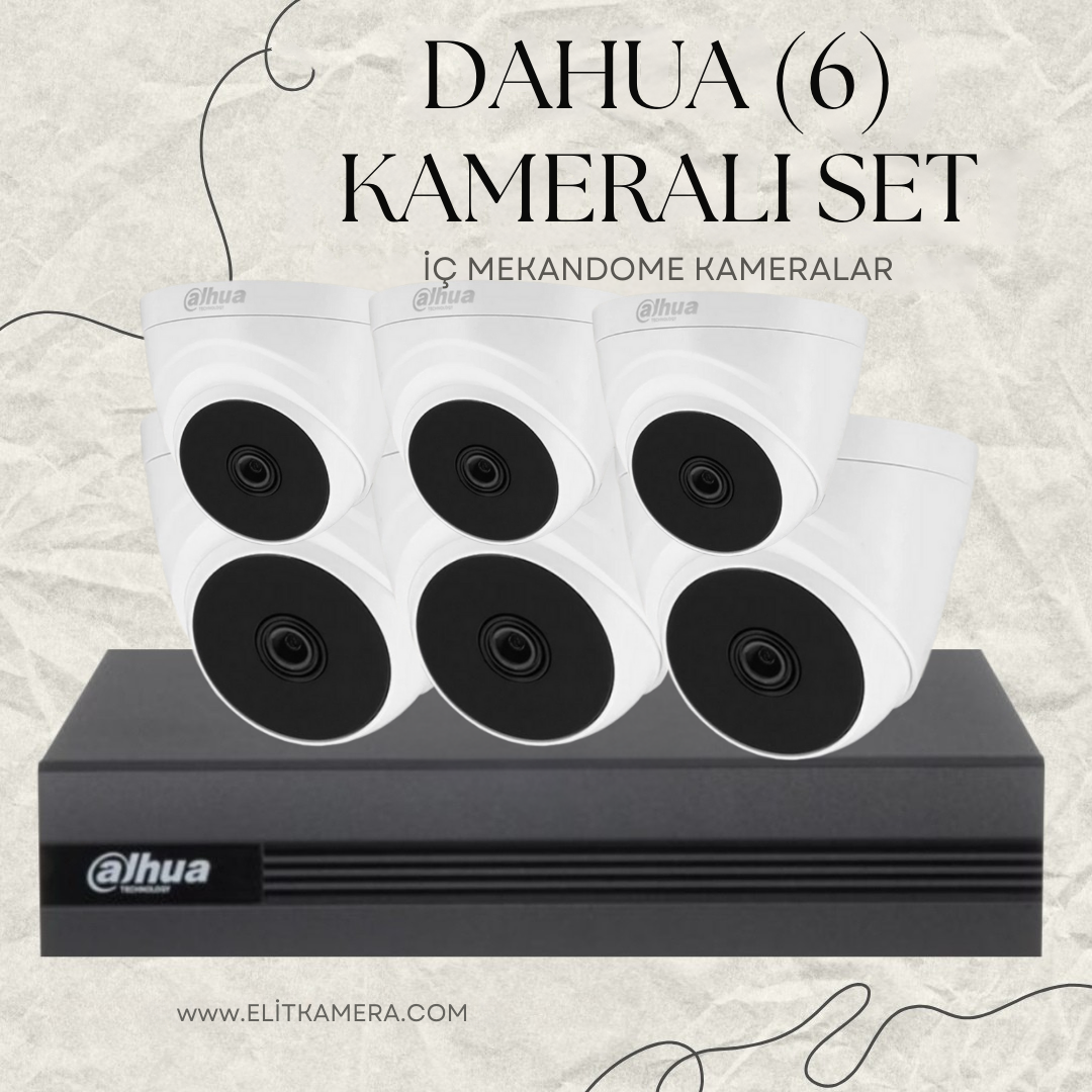 DAHUA 6 Kameralı Dome Full Paket Güvenlik Seti Sistemi