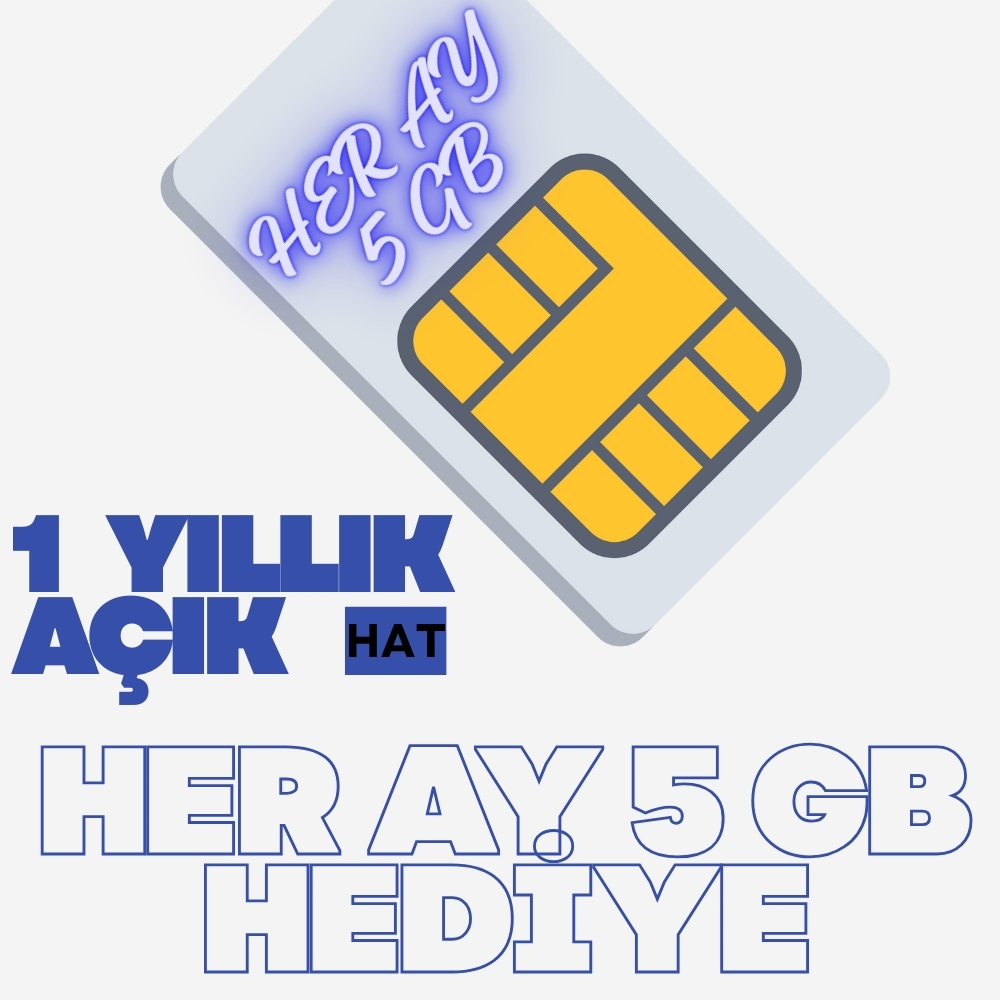 TURKCELL DATA SİM KART ( 1 YILLIK ) (HER AY 5 GB HEDİYE )
