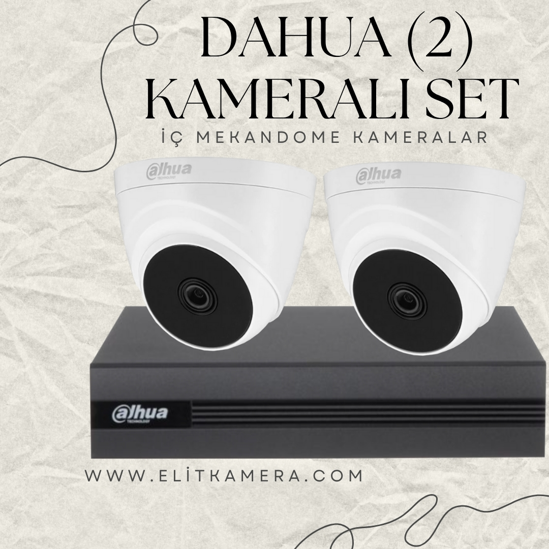 DAHUA  2 Kameralı Dome Full Paket Güvenlik Seti Sistemi