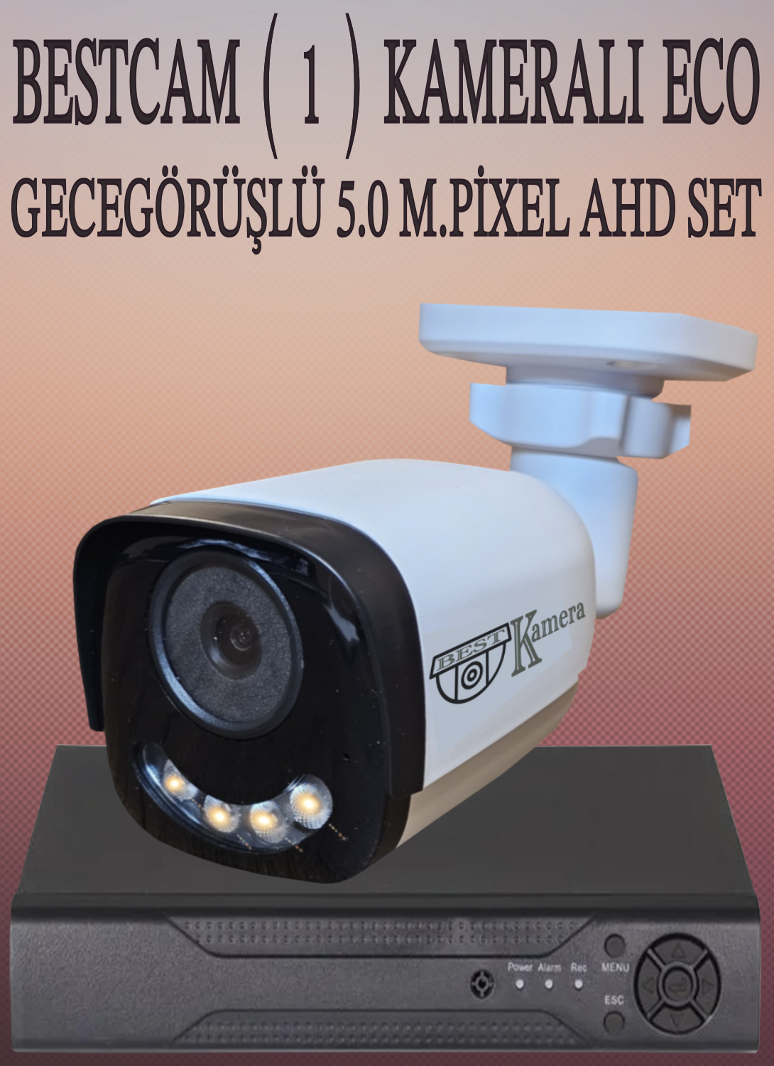 Bestcam (1) Kameralı Eco Set 5 Mega Piksel Sony Lensli Full HD Gece Görüşlü Güvenlik Kamerası Sistemi