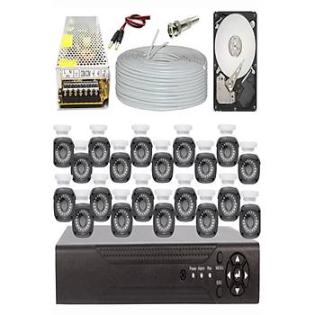 Elitcam 5.0 Megapixel Lensli ( 20 ) Kameral Full Paket Gvenlik Sistemi Hdd Dahil