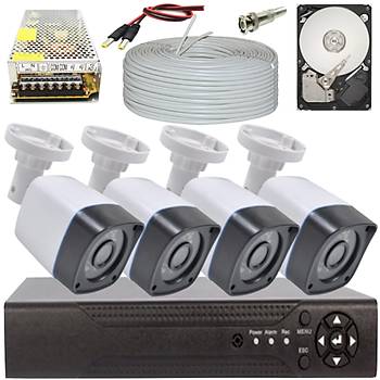 Elitcam 5.0 Megapixel Lensli ( 4 ) Kameral Full Paket Gvenlik Sistemi Hdd Dahil