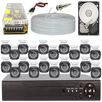 Elitcam 5.0 Megapixel Lensli ( 20 ) Kameral Full Paket Gvenlik Sistemi Hdd Dahil