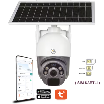Elitcam ( Sim Kartl ) Gne Panelli WiFi 360 Dnebilen Speed Dome Akll Gvenlik  P Kameras 5Mp Sony Lens 1080P Full Hd
