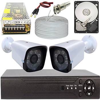 Elitcam 5.0 Megapixel Lensli ( 2 ) Kameral Full Paket Gvenlik Sistemi Hdd Dahil