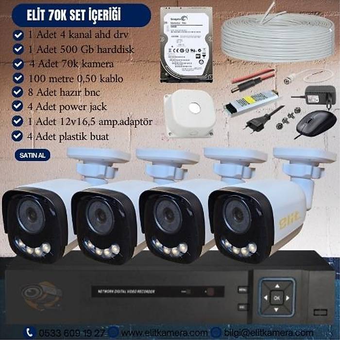 Elit Geceg�r��� Renkli 5.0 Megapixel Lensli 4 Kameral� 1080p Full Hd Set