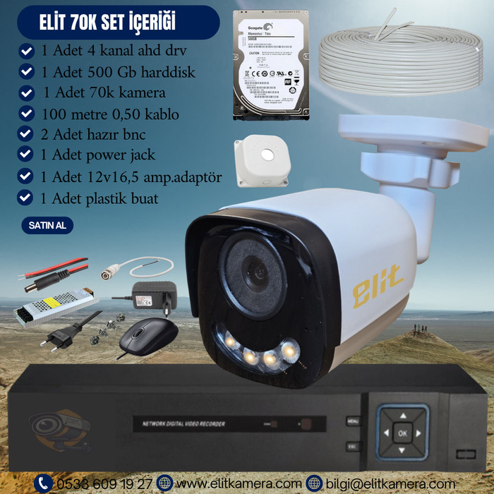 Elit Gecegr Renkli 5.0 Megapixel Lensli 1 Kameral 1080p Full Hd Set