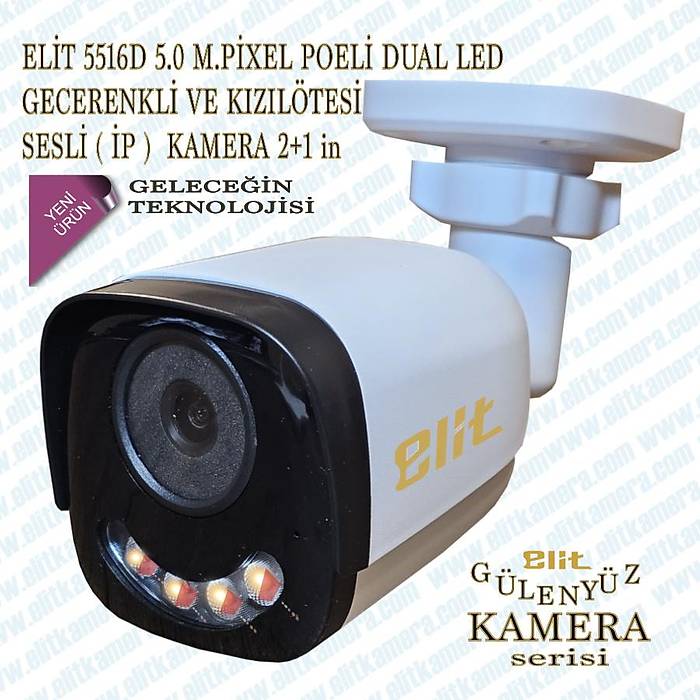 Elit 5516D 5.0 M.pixel p Kamera Sesli  ( Dual led ) Poe Mevcut