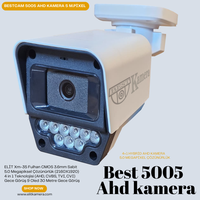 Best Pro-Hd-5005  5.0 Megapixel  3,6 MM 4K Ahd Kamera Geceg�r��l�