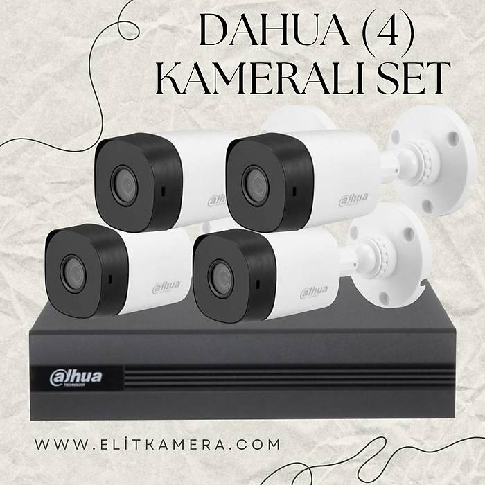 DAHUA  4 Kameral� Full Paket G�venlik Seti Sistemi