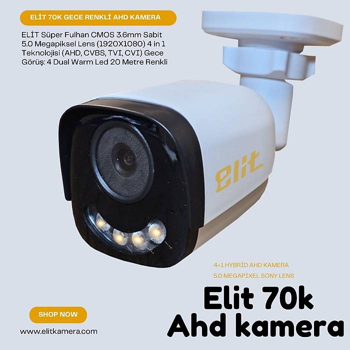 Elit 70K Ahd Warmled Gecegr Renkli kamera 5.0 m.pixel Sony Lens 1080p full hd Su geirmez