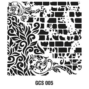 Cadence GCS-005 Grunge duvar zemin Stencil 45 x45 cm
