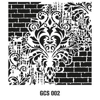 Cadence GCS-002 Grunge Mini duvar zemin Stencil 25 x25 cm