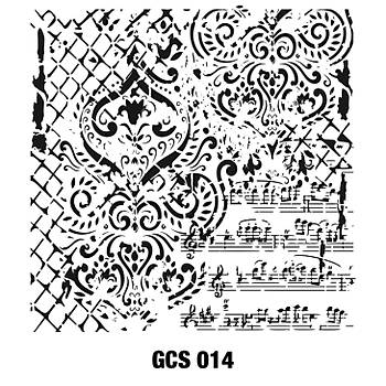 Cadence GCS-014 Grunge Mini duvar zemin Stencil 25 x25 cm